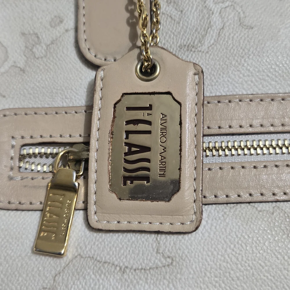 Bag Italy Alviero Martini Elegant Beige Map Print Handbag